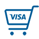 Shopping cart icon with VISA inside